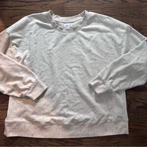 Anthropologie Cream paint splatter sweatshirt pullover Top XL